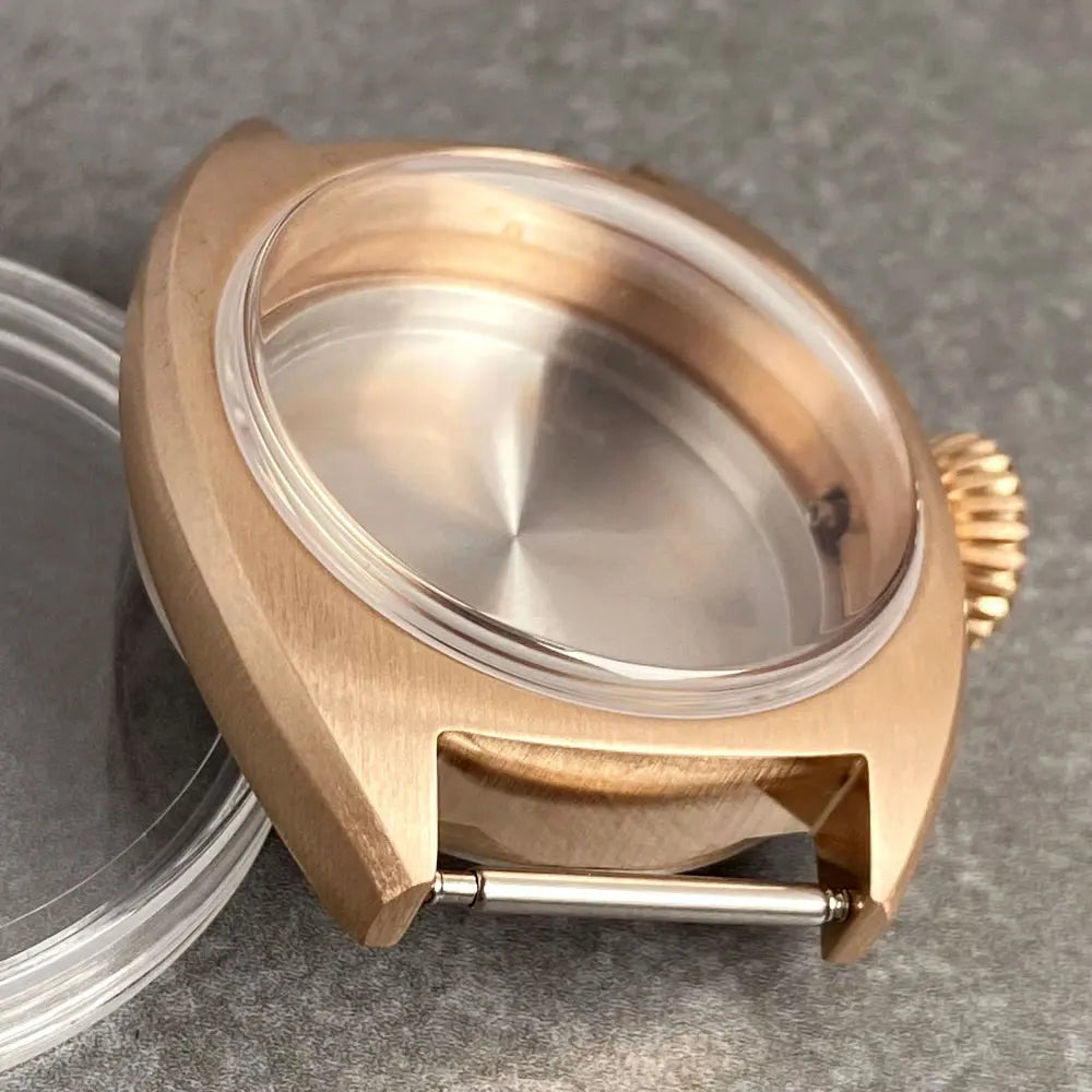 New 36mm Double Domed Sapphire Glass Solid Bronze Watch Cases NH35 Fit NH35 NH36 NH38 ETA2824 PT5000 Movement