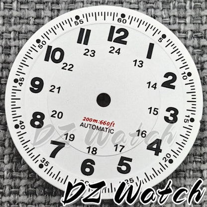 NH35 New 29mm Black/White/Green/Blue Pilot Style Watch Dial Face Set Arabic Numerals Fit NH36 ETA2824 PT5000 Automatic Movement