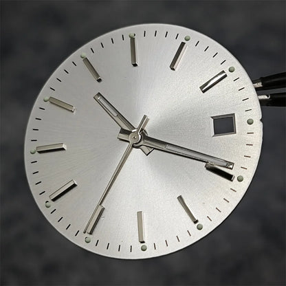 29mm Log Dial 8215 Watch Dial + Watch Hands Set Green Luminous Watch Faces Modified Accessories for 8215 / 8200 / 2813 Movement