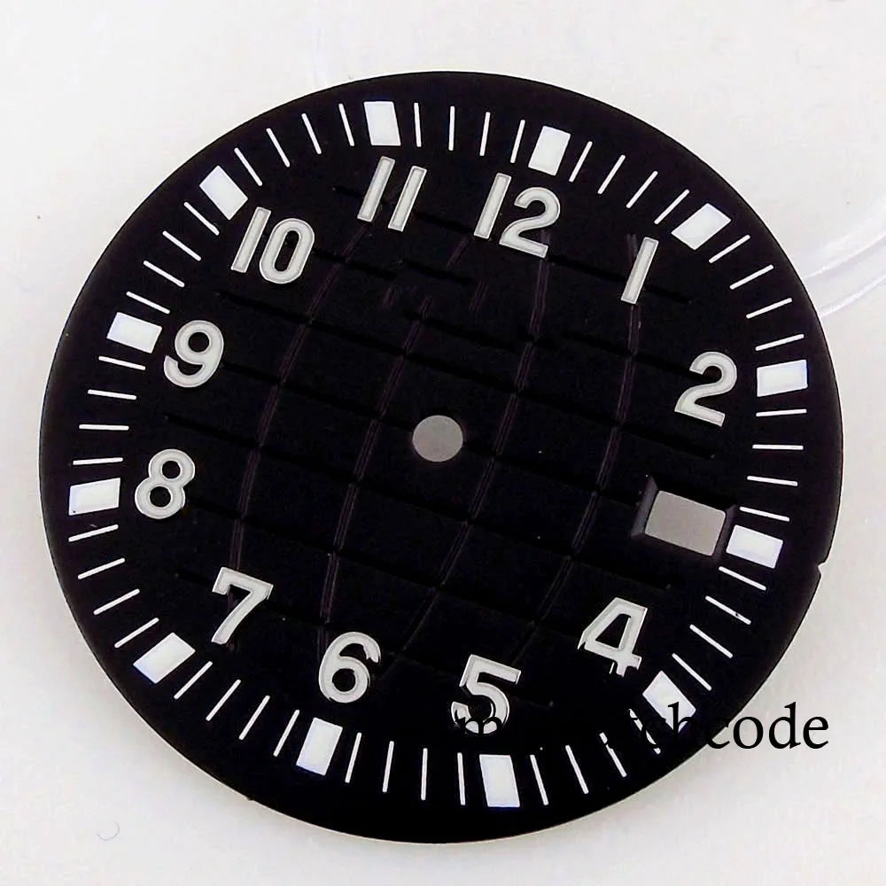 40mm Watch Case Glass Back Rubber Strap Dial Hands Set Fit NH35A NH36A Automatic Movement Sapphire Glass