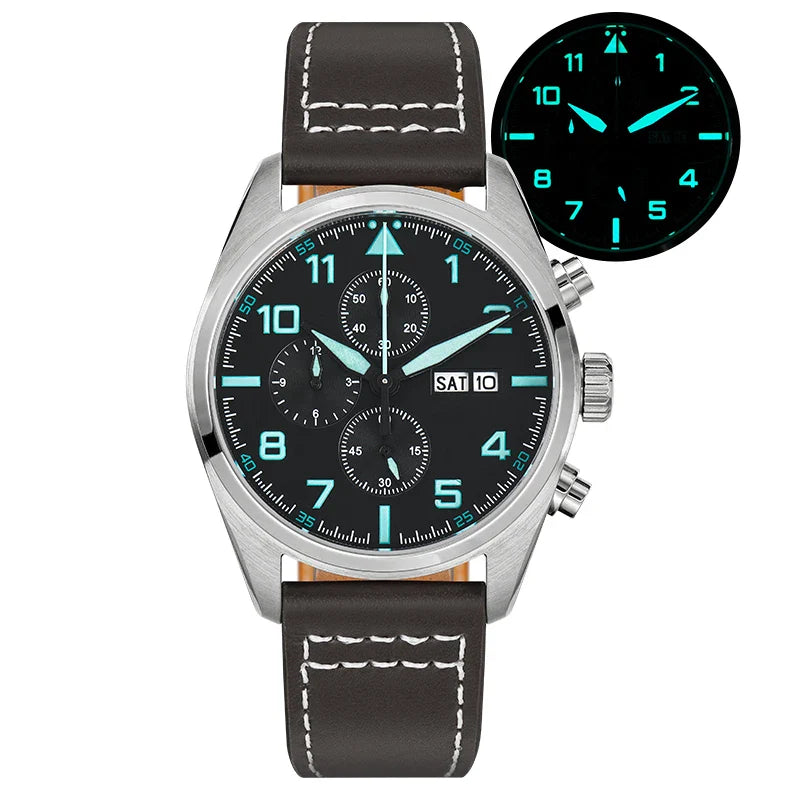 Militado ML04 Chronograph Quartz Military Watch OS00 Movement BGW9 Luminous 100m Waterproof  Domed Sapphire 39mm