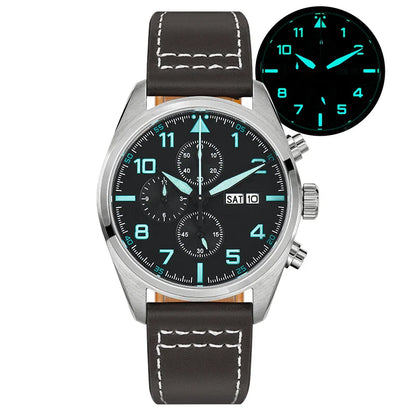 Militado ML04 Chronograph Quartz Military Watch OS00 Movement BGW9 Luminous 100m Waterproof  Domed Sapphire 39mm