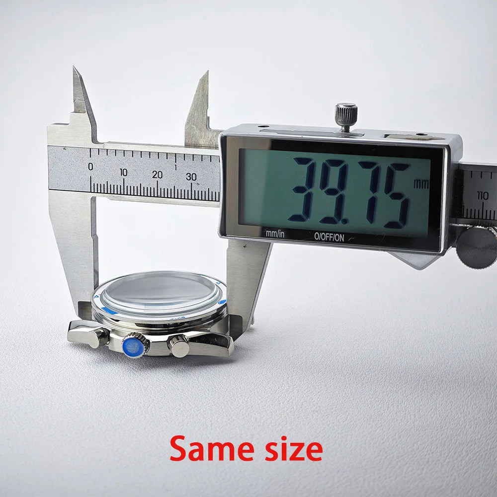 39.7mm Men's watches metal case FIT VK63 movement case watch accessories watch parts Fits 20mm strap Watch Box