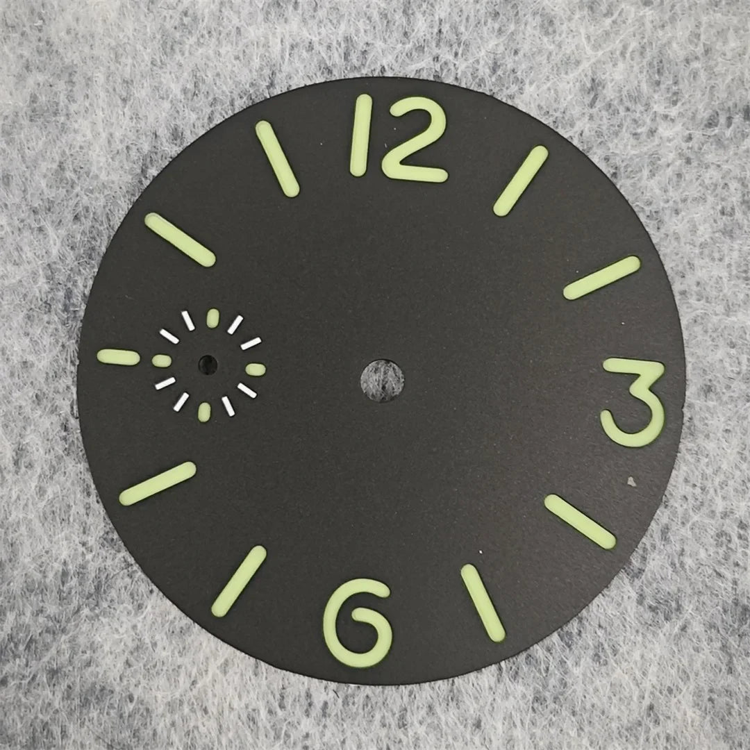 36mm Watch Dial Green Luminous Watch Face Insert Parts Accessories for ETA6497/ Seagull ST36 Movement Watch Repair Parts