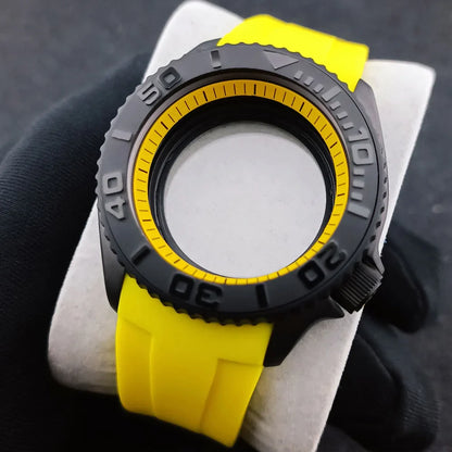 NH35 Case 42mm High-quality Yacht Master Steel Black Case NH35 NH36 Movement Case Watch Accessories Sapphire Glass 22mm Band