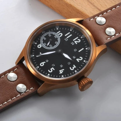 44mm  Men's Watch Seagull ST3600 Manual Winding Sub Second  Sapphire Luminous Chronograph