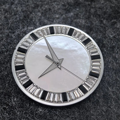 28.5mm Shell Watch Dial with Crystal High Quality Hands No Date No Luminous Watches Faces Modified Accessories