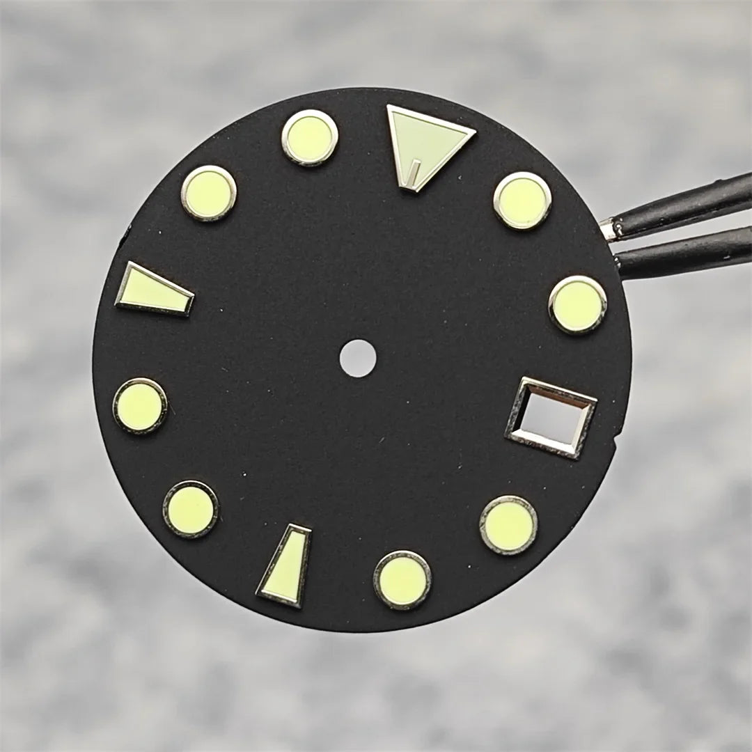 28.5MM New NH35 Dial Green Luminous Watch Face Matte Texture Dial for NH35/ NH36 Mechanical Movement Watch Accessories Repair Parts