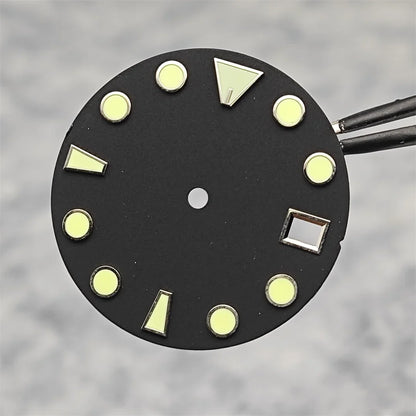 28.5MM New NH35 Dial Green Luminous Watch Face Matte Texture Dial for NH35/ NH36 Mechanical Movement Watch Accessories Repair Parts