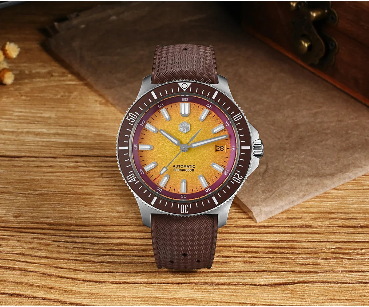 San Martin Diver SN0118G 40mm Original Design Fruit Series  NH35 Automatic 20Bar AR Sapphire BGW Luminous SN0118