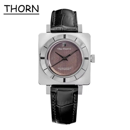 THORN T016 Square Watch 34MM PT5000 Dress Sapphire Pot lid Bubble Mirror 5ATM Fashion
