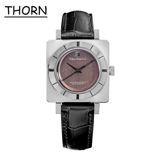 THORN T016 Square Watch 34MM PT5000 Dress Sapphire Pot lid Bubble Mirror 5ATM Fashion