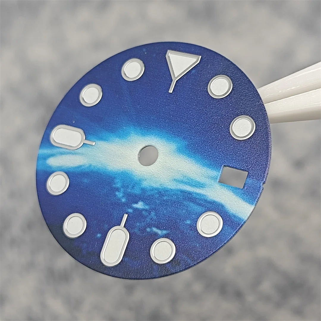 NH35 Watch dial starry sky lunar star Watch faces with Green Luminous Conversion Watch Accessories for NH35 / NH34 Movement