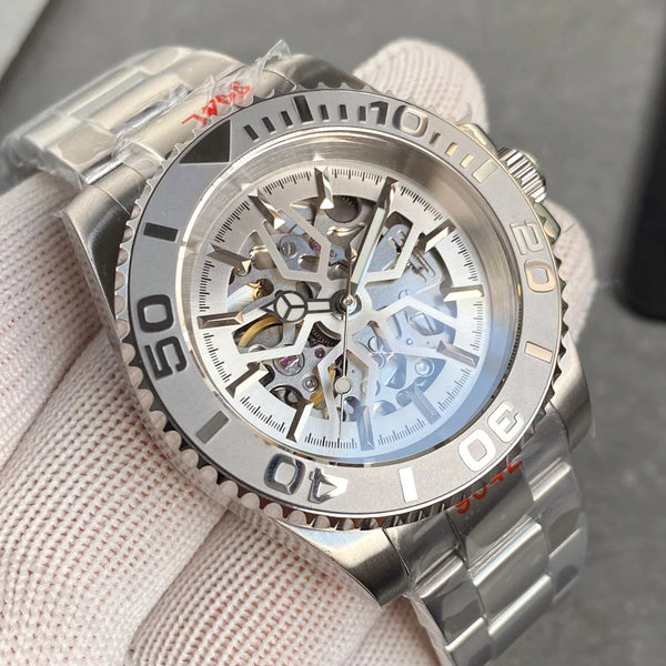 Tandorio NH70 Hollow Yacht Watch 20bar Skeleton Diver 40mm TD166 Sapphire Glass back