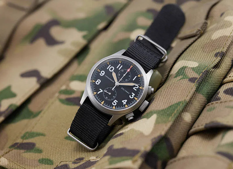 Customizable Baltany Chronograph Watch S5033 39MM Military Quartz Watch VK61  AR Sapphire 100M Waterproof  Swiss Lume