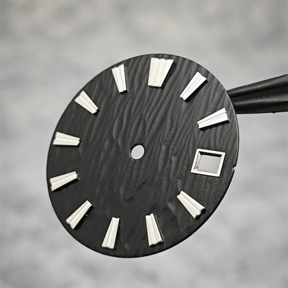 28.5mm NH35 Watch Dial Vertical Wave Stripe Pattern Watch Faces BGW9/C3 Luminous Surface Accessories for NH35/NH36/4R/6R Movement