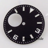 Fit NH38 NH38A Automatic Movement 29mm Blue/Green/White/Orange/Black Watch Hollow Dial Green Luminous Marks Watch Spare Parts