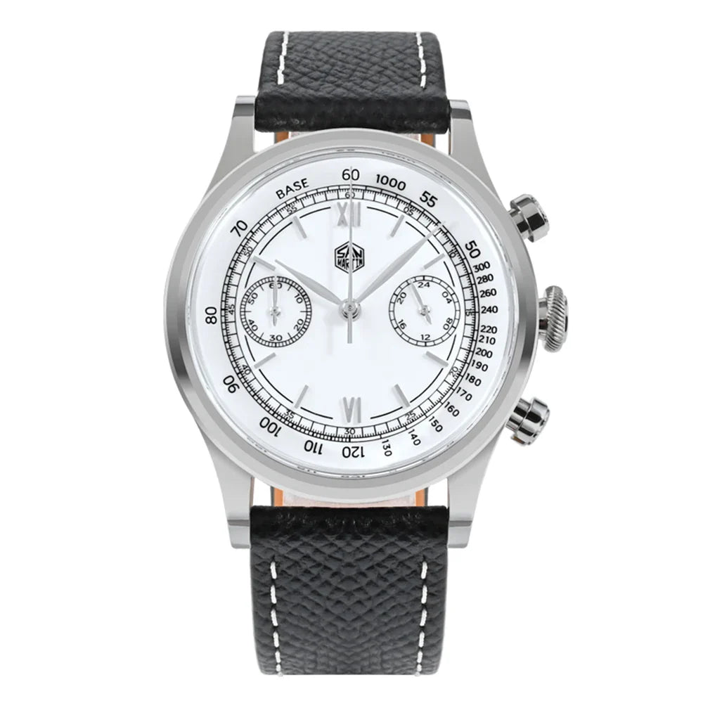 San Martin Men Quartz Watch VK64 Chronograph 38mm SN0101  Sapphire Glass Quick Release Strap 5bar