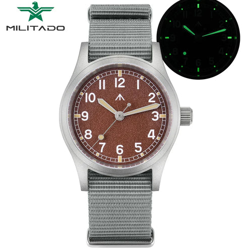 Militado ML12 Military Watch VH31 Quartz Domed Sapphire  C3 Luminous 38mm 10Bar