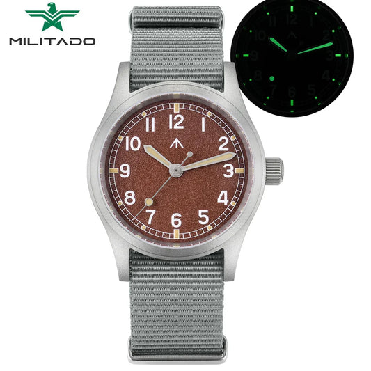 Militado ML12 Military Watch VH31 Quartz Domed Sapphire  C3 Luminous 38mm 10Bar