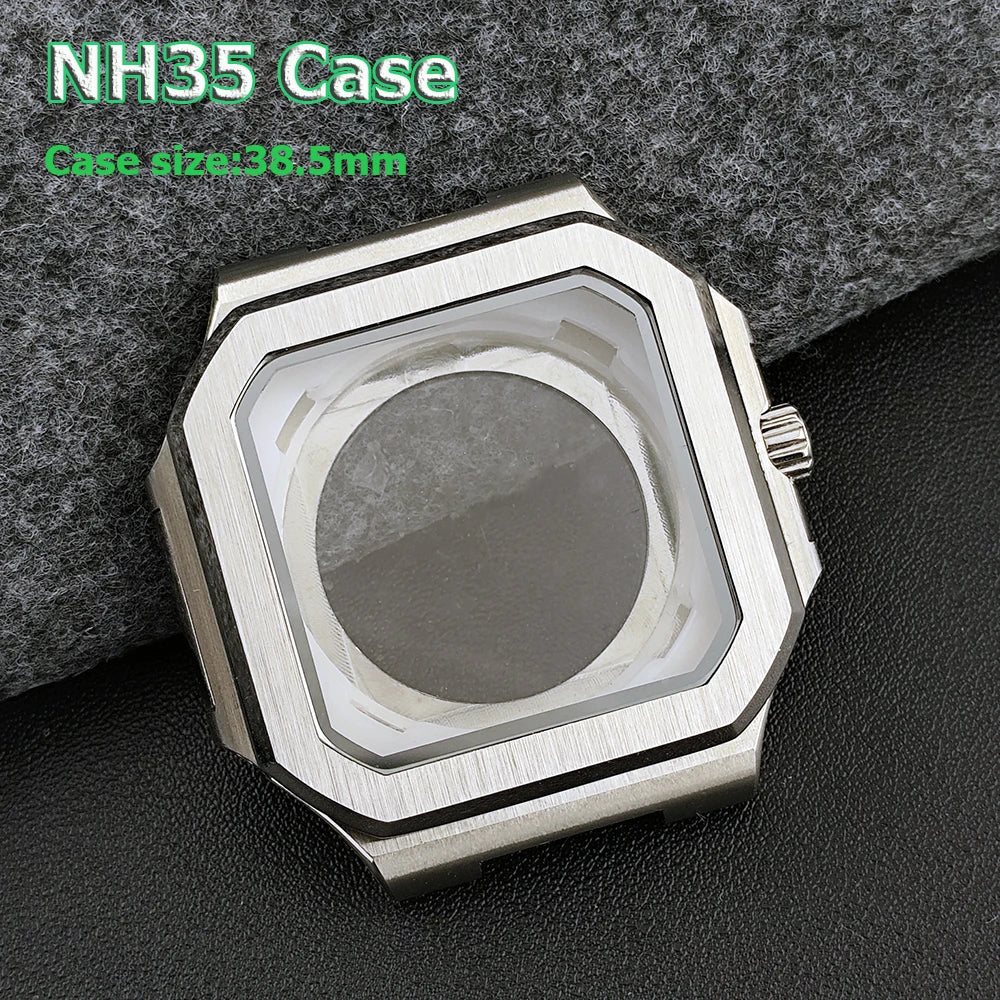 NH35 watch case men's automatic watch 38.5mm stainless steel case suitable for NH35 movement watch accessories