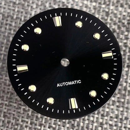 Non-Radiation 50-FATHOMS Watch Dial Parts 29mm for NH35 PT5000 Green Luminous Case Parts Sterile Nologo Hand Set for Dive Watch