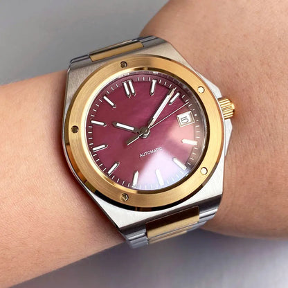 Two Tone Gold Silver Tandorio Engineer Watch TD331G NH35 Sapphire 40mm Business 20bar