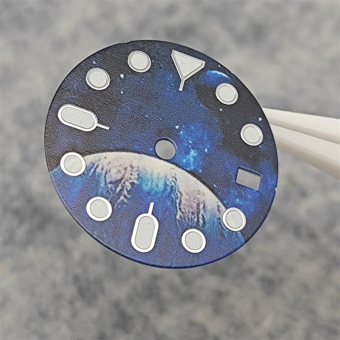 NH35 Watch dial starry sky lunar star Watch faces with Green Luminous Conversion Watch Accessories for NH35 / NH34 Movement
