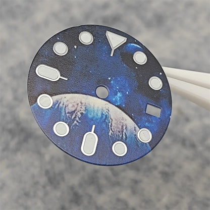 NH35 Watch dial starry sky lunar star Watch faces with Green Luminous Conversion Watch Accessories for NH35 / NH34 Movement
