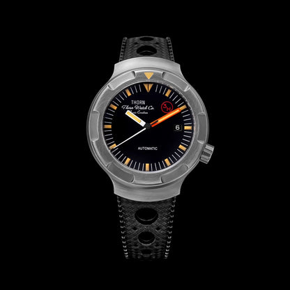 Thorn 42mm Men's Retro Titanium Diver Watch PT5000 Automatic Movement Rubber Strap C3 Luminous 20Bar Water Resistance