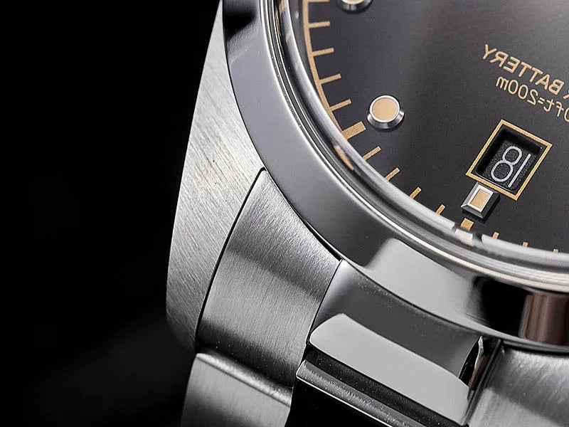 Baltany S4041 Vintage Tribute Quartz Wristwatches Enamel Dial Sapphire Crystal 20ATM Stainless Steel Bracelet Diving watches