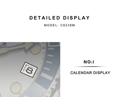 CADISEN C8238 Submariner Diver NH35 Automatic Ceramic Bezel Sapphire 10Bar