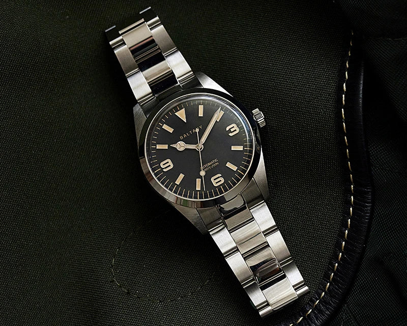 Baltany 39MM Explorer Watches Man S4035 NH38 Automatic Stainless Steel Bracelet Waterproof 200m Luxury Mechanical Wristwatch Man