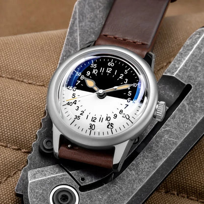 THORN SHY041 NH34 GMT Automatic Watch 36MM Pilot 15Bar Waterproof Half Luminous Dial Sapphire