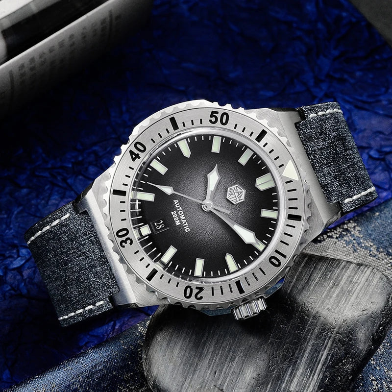 San Martin Diver SN0055G 42mm PT5000 SW200 Automatic Watch AR Sapphire 20Bar BGW-9 Lume