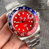 Tandorio Submariner Watch TD203R NH35A Red Sunburst 40mm 200M Diver Rotating Bezel Sapphire