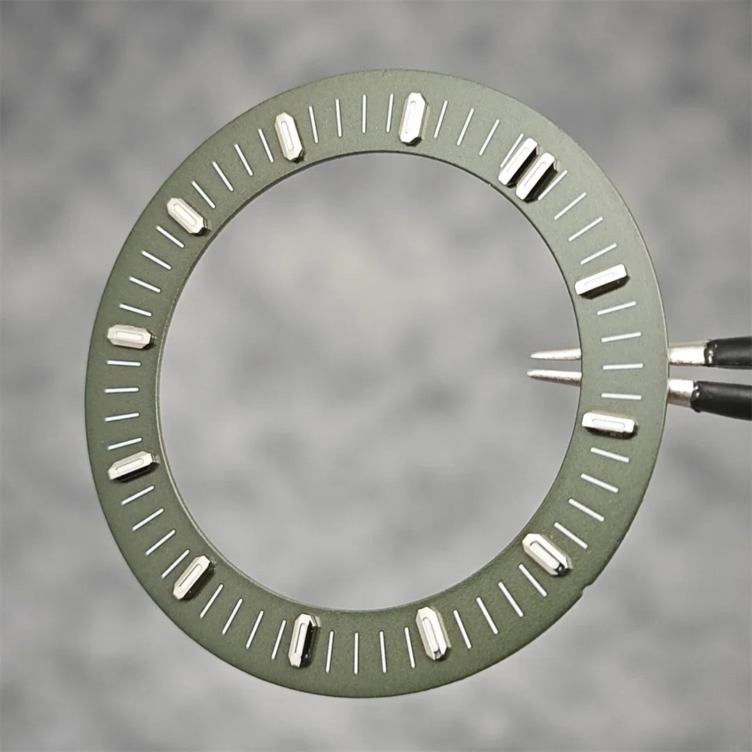 31mm Watch Dial Hollowed Out Surface Green Luminous Watch Faces Accessories Repair Parts NH70／NH35 / NH36 Movement