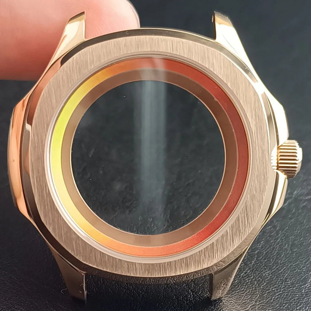 39.5MM Stainless Steel Sapphire Glass Waterproof Case Have Inner Ring FIT NH 35 NH36 NH70 Movement Watch Parts Accessories