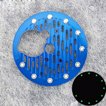 28.5mm Open NH35 Dial C3 Green Luminous Watch Dial Fit NH35 36 38 70 72 Movement Watch Accessories Custom Logo Dial