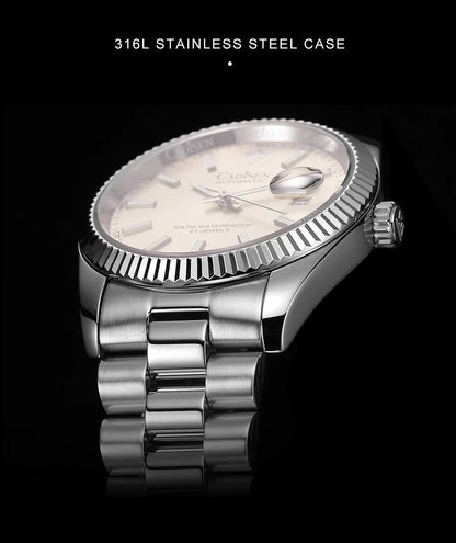 Cadisen C8214 DateJust Watch AR Sapphire MIYOTA 8215 10Bar C3 Lume 40MM