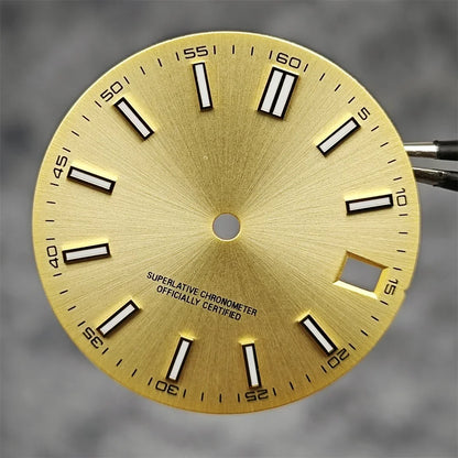 NH35 Watch Dial 28.5mm Log Modified Dial BGW9 Blue Green Luminous Watch Face Modified Watch Accessories for NH35 NH36 movements