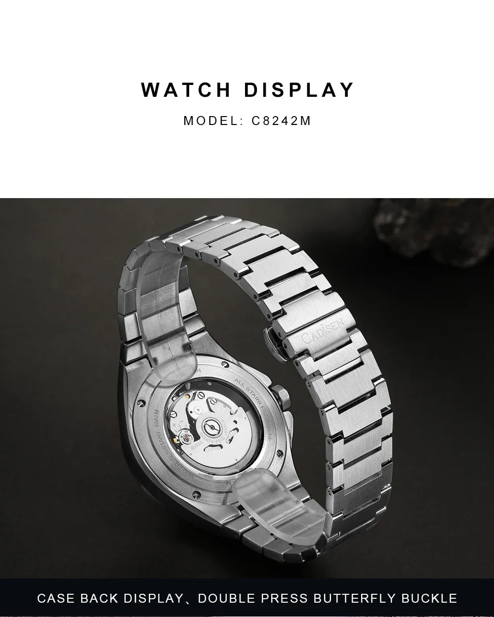 CADISEN Dress Watch C8242 40MM AR Sapphire Seiko NH35 Movt Royal Oak Mod