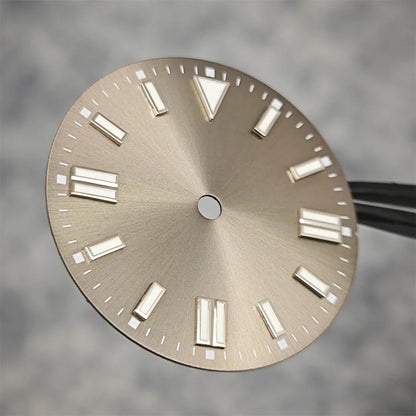 28.5mm Watch Dial Sunray Texture Dial Double Strips Nails Green Luminous Watch Faces for NH35/ 8215/ 2813/ 2836 Movements