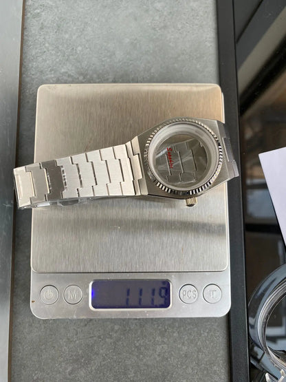 40mm PRX Case Silver Fluted 100m Waterproof For Super Player Sapphire Glass Watch Case Fit NH34 NH35 NH36 NH38 Movement