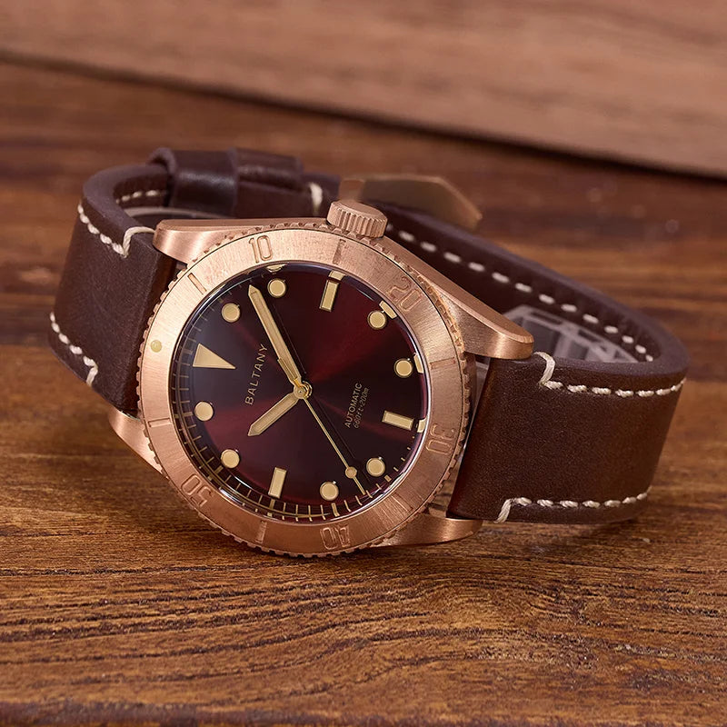 Baltany 44MM Bronze Diving Watch Man S3016 Luxury Sports Watch Super Luminous 20ATM Waterproof NH38 Automatic Mechanical Watches