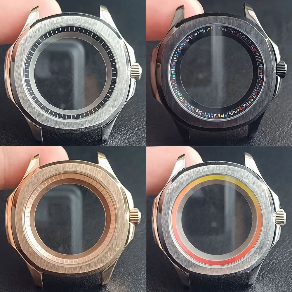 39.5MM Stainless Steel Sapphire Glass Waterproof Case Have Inner Ring FIT NH 35 NH36 NH70 Movement Watch Parts Accessories