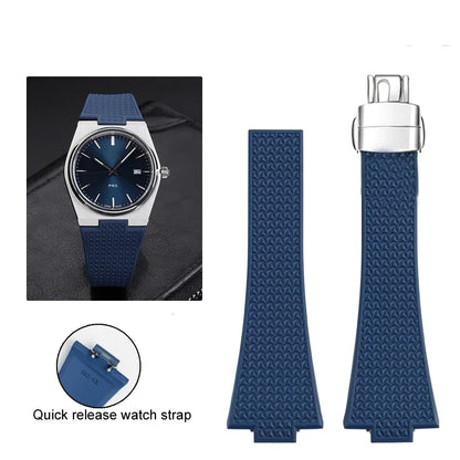 PRX watch band Quick Release  11mm 12mm T137.407/T137.410 Super Player Fluoro rubber FKM Watch Strap Bracelet