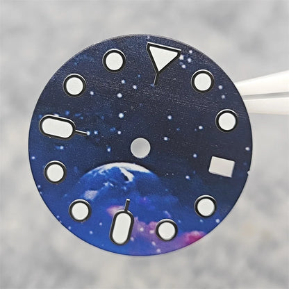 NH35 Watch dial starry sky lunar star Watch faces with Green Luminous Conversion Watch Accessories for NH35 / NH34 Movement