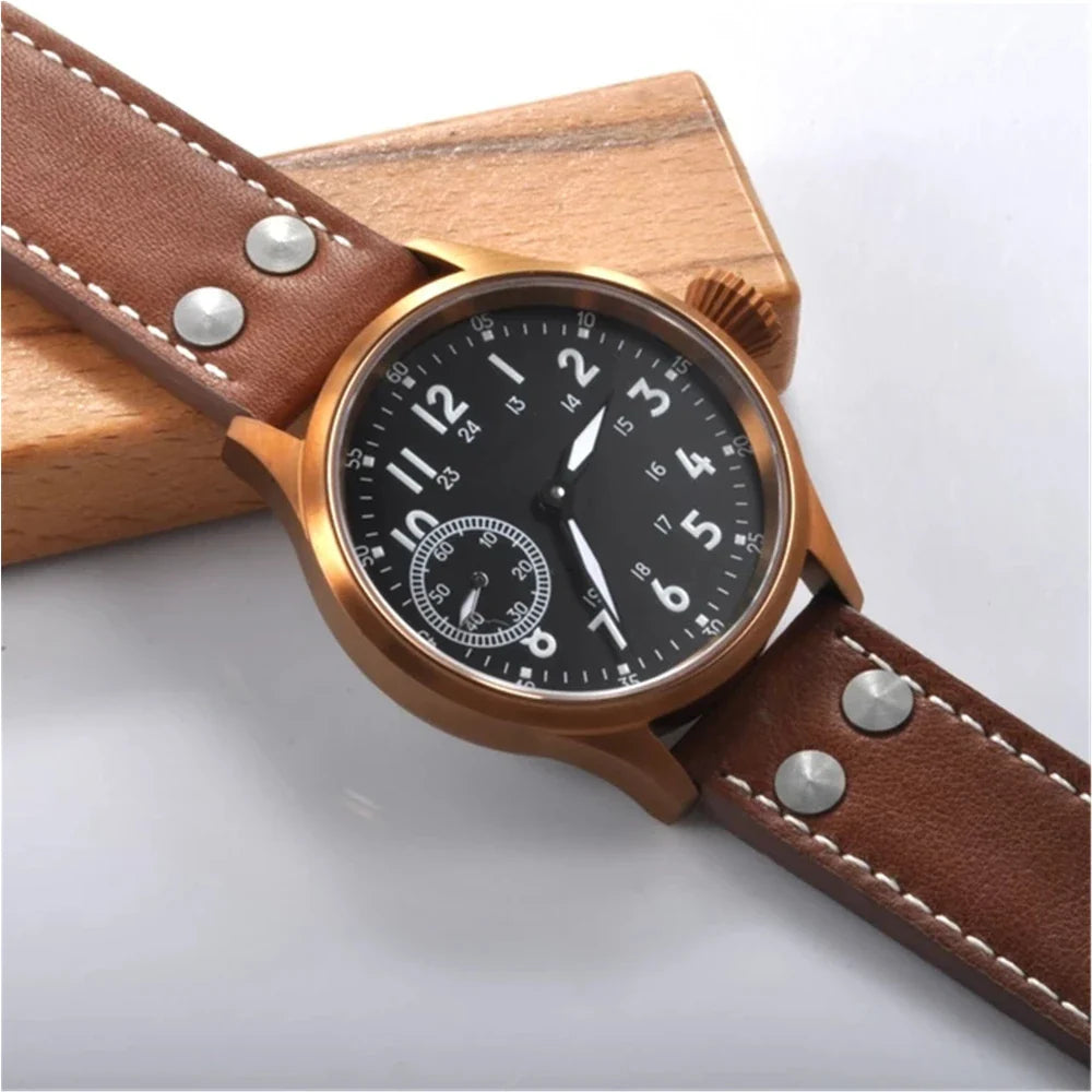 44mm  Men's Watch Seagull ST3600 Manual Winding Sub Second  Sapphire Luminous Chronograph