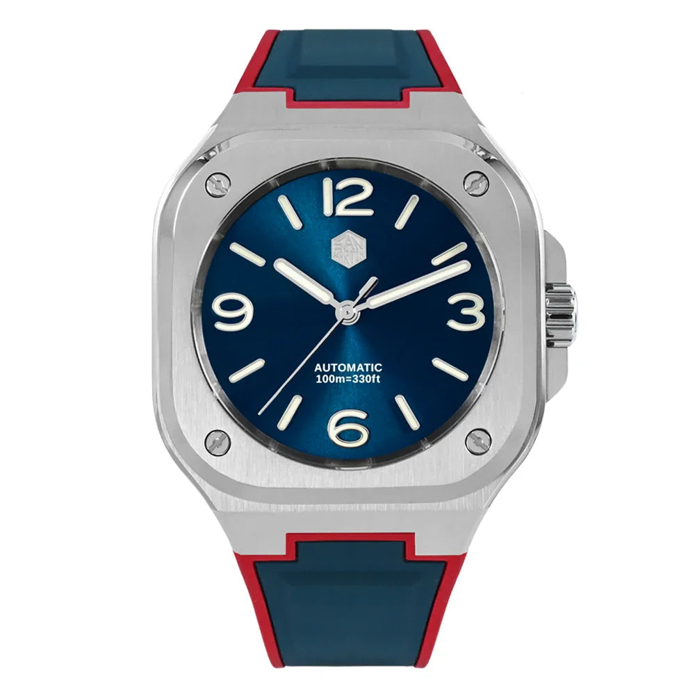 San Martin Square Watch SN0074G 40mm PT5000 Sw200  Automatic 10 Bar BGW-9 Lume